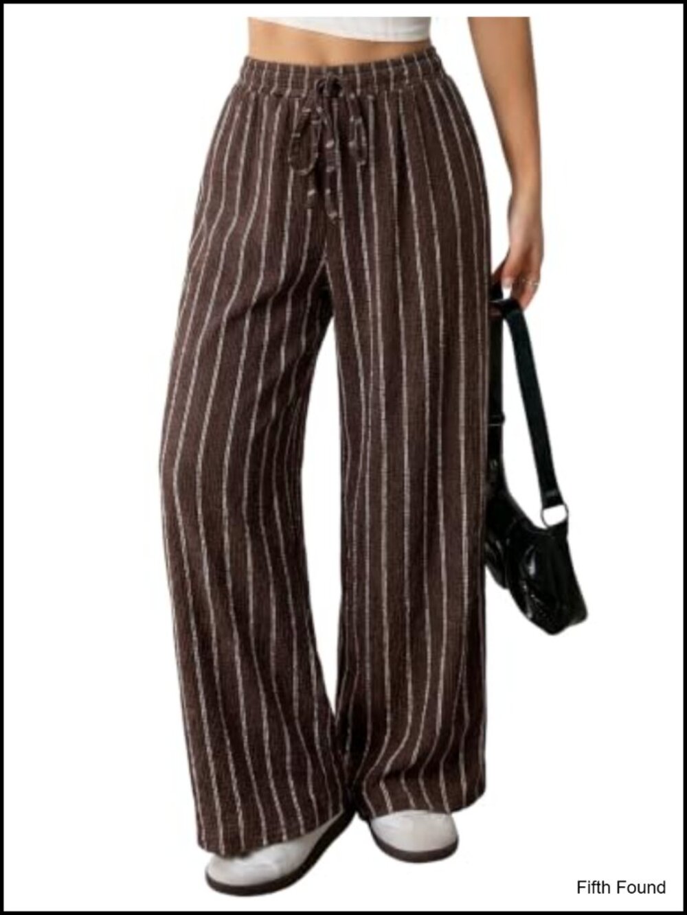 Striped Wide Leg Palazzo Pants for Women Summer Drawstring Trousers